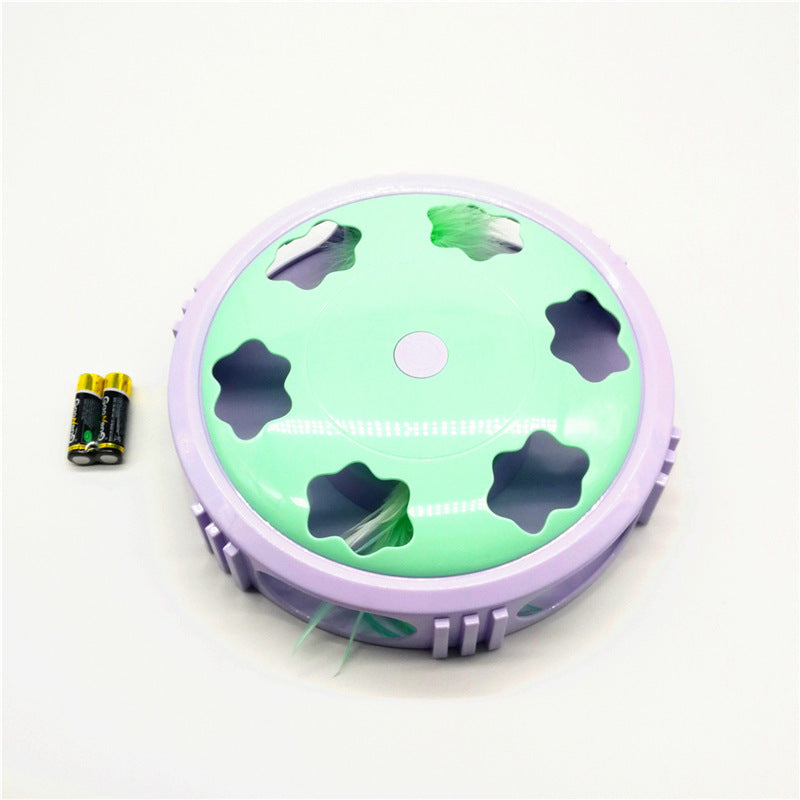 Feather flashing puzzle cat toy