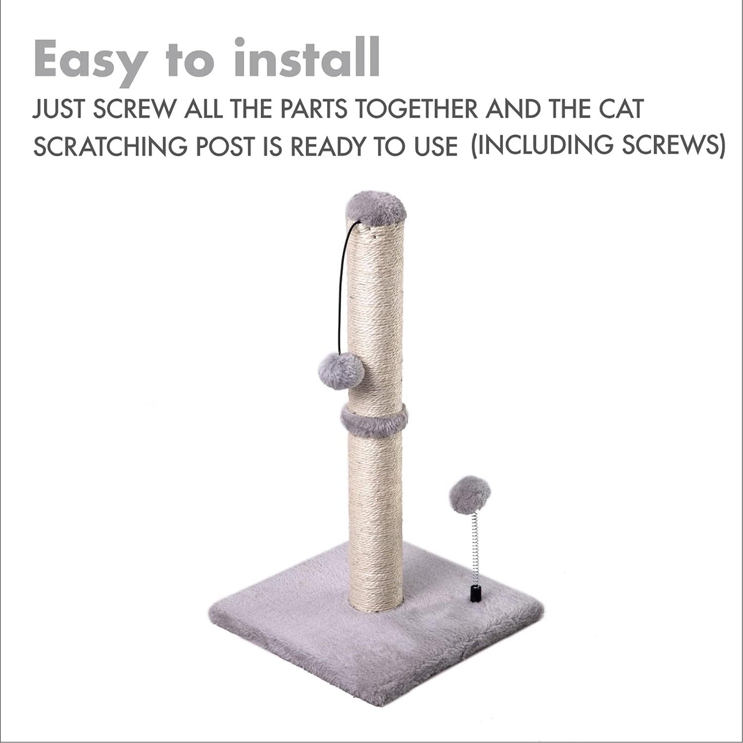 Grey sisal scratch pole