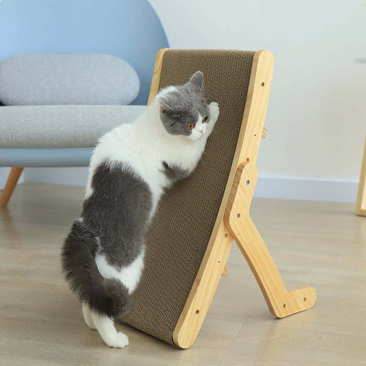 Purrfect Stretch Wooden Scratcher