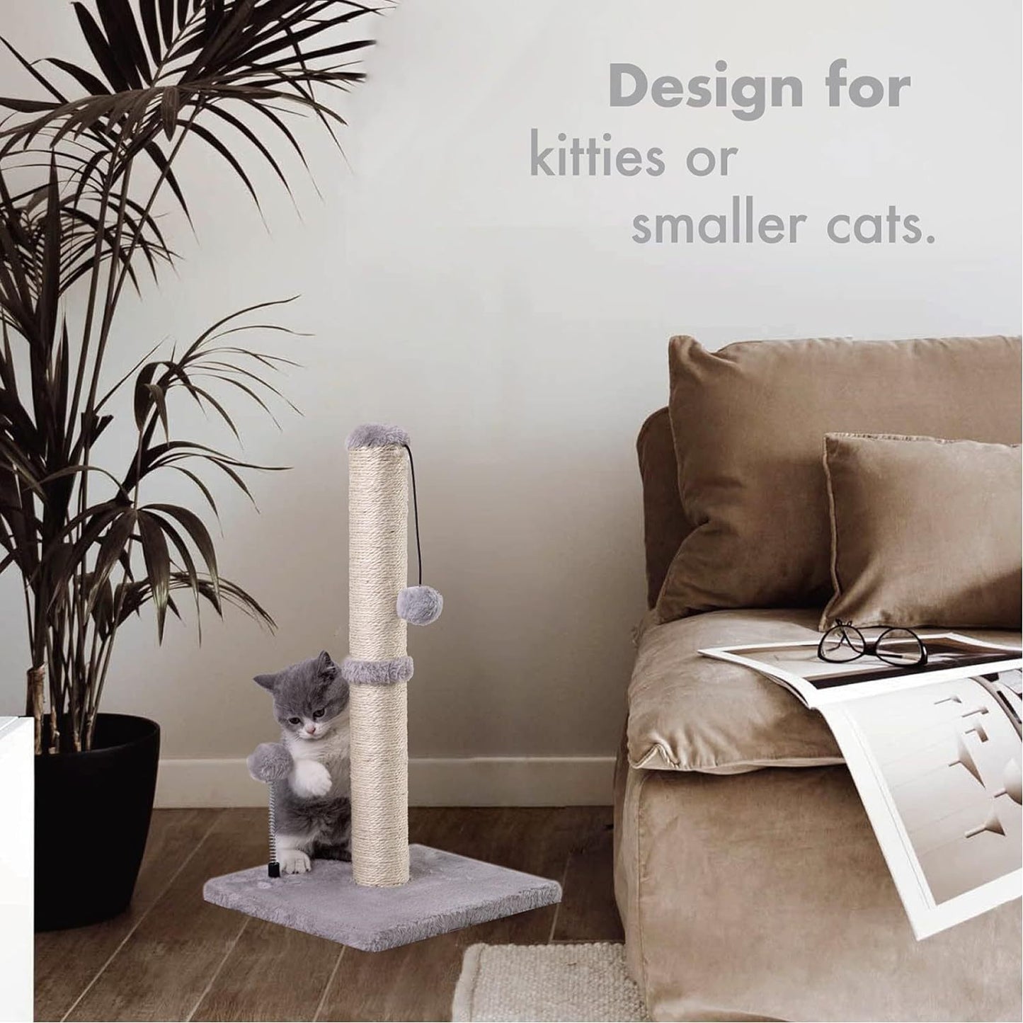 Grey sisal scratch pole